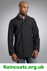 Black mens raincoat