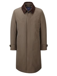 Khaki long mens raincoat