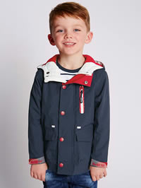 M&S Boys Hooded Navy Blue Raincoat