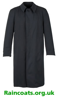 Navy long mens rain mac