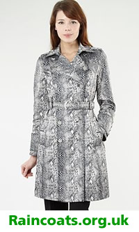 Snakeskin print ladies raincoat