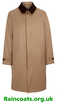 Taupe long mens raincoat