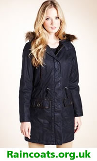 Womens parka wax raincoat